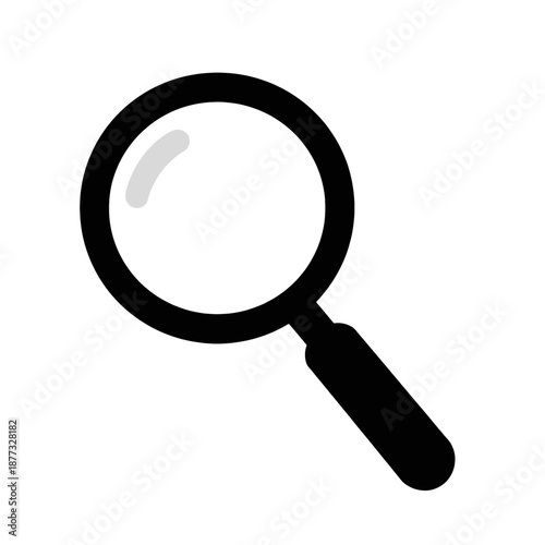 Magnifying glass line icon representing search.