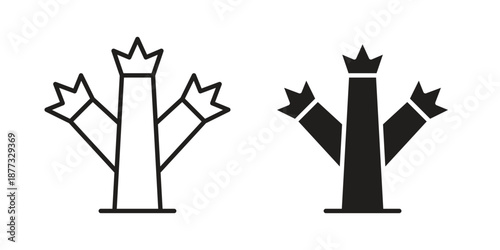 Joshua tree icons on white background - editable stroke vector illustration for web and mobile