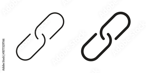 Link icons on white background - editable stroke vector illustration for web and mobile