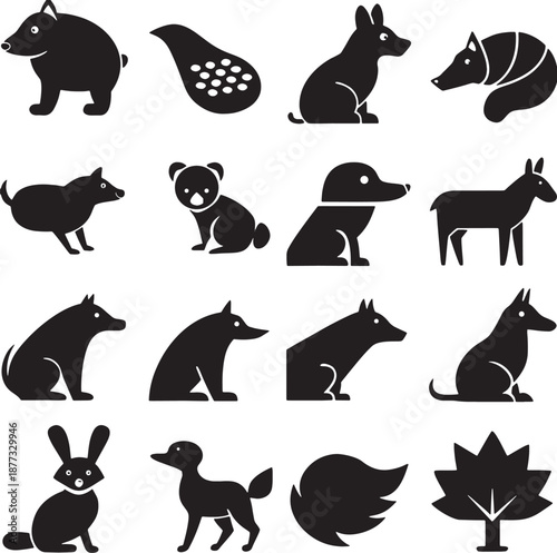 animals icons set