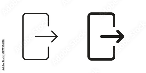 Log out icons on white background - editable stroke vector illustration for web and mobile