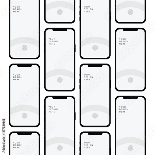 Realistic smartphone mockup. perspective mobile phone mockup with blank screen, Vector illustration