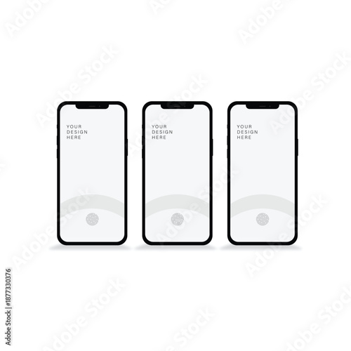 Realistic smartphone mockup. perspective mobile phone mockup with blank screen, Vector illustration