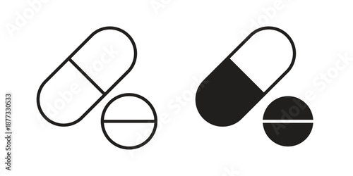 Medicine icons on white background - editable stroke vector illustration for web and mobile