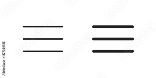 Menu icons on white background - editable stroke vector illustration for web and mobile