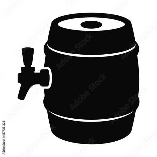 Beer keg Vector, Silhouette, Illustration