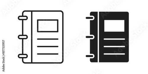 Notebook icons on white background - editable stroke vector illustration for web and mobile