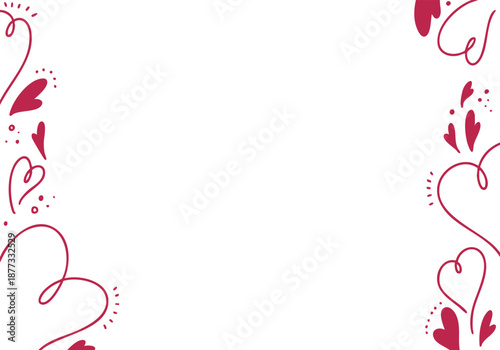 手描きのハートのグラフィカルなフレーム