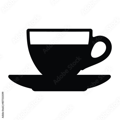 Macchiato with saucer Vector, Silhouette, Illustration
