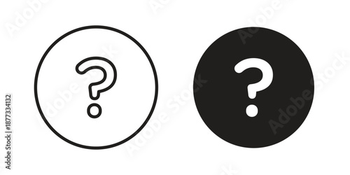 Question icons on white background - editable stroke vector illustration for web and mobile
