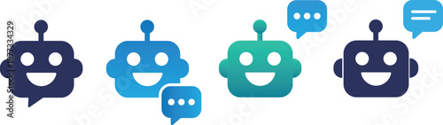 AI Chatbot icon set_artifical intelligence chat bot vector