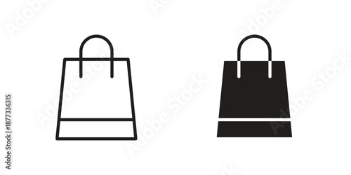 Shopping bag icons on white background - editable stroke vector illustration for web and mobile