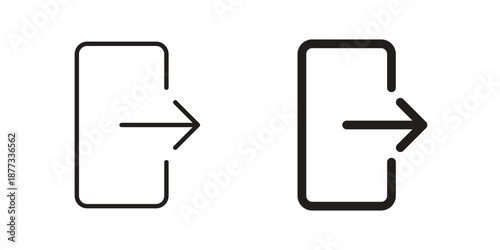 Sign out icons on white background - editable stroke vector illustration for web and mobile