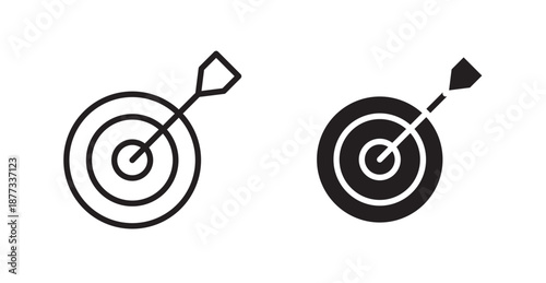Target icons, black line art and clipart vector logo