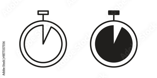 Stopwatch icons on white background - editable stroke vector illustration for web and mobile
