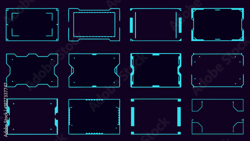 Futuristic UI elements for modern digital design and technology