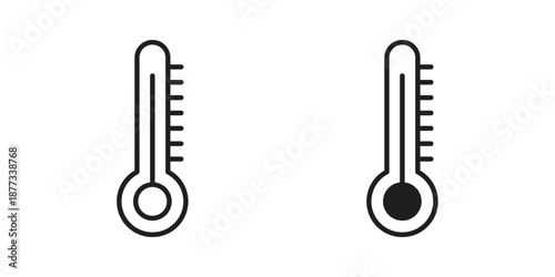 Temperature icons on white background - editable stroke vector illustration for web and mobile