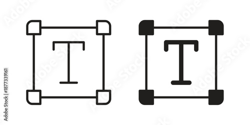 Text icons on white background - editable stroke vector illustration for web and mobile