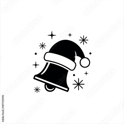 Simple Christmas Bell Icon – Holiday Decoration Symbol in Minimal Style