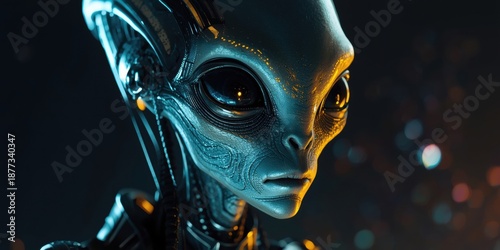 Close-up of alien head