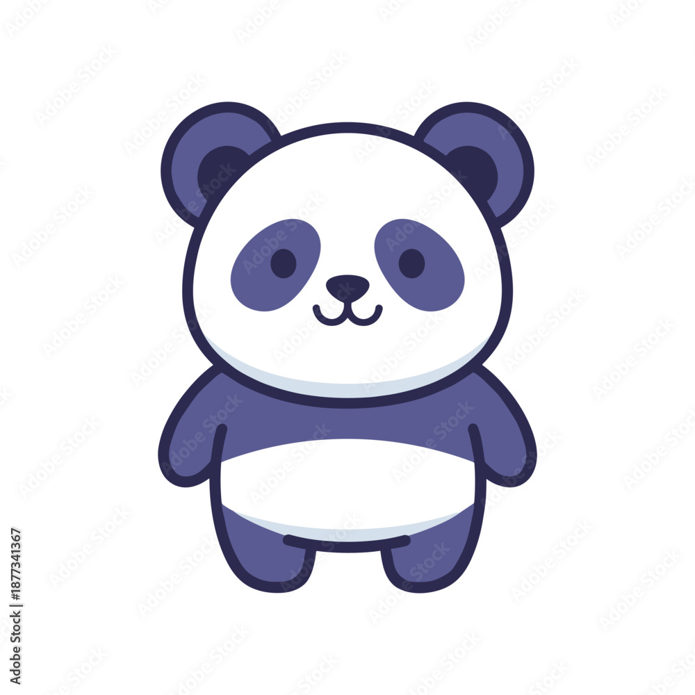 Naklejka premium Adorable Cartoon Panda Illustration