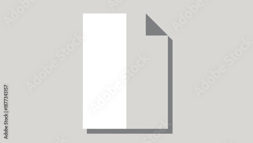 White Paper Sheet with Folded Corner.