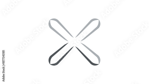 Silver Hair Clips Crossed on White.