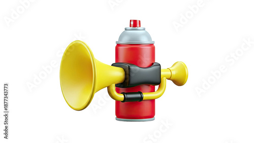 3D Render of a Retro Air Horn Spray Can