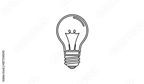 Modern electric light bulb line icon vector for idea inspiration thinking and business solution concept