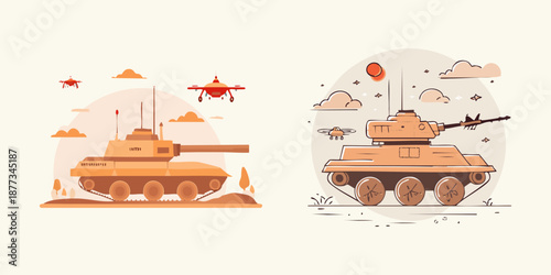 Modern war vector illustration