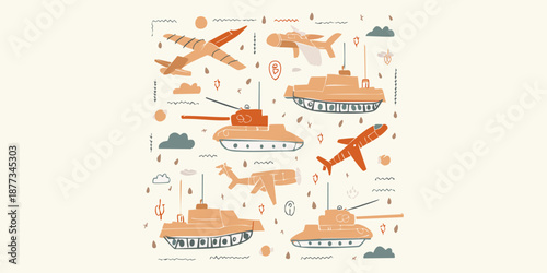 vector illustration of a modern warfare