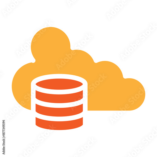 Cloud Storage Vector Flat Icon Design