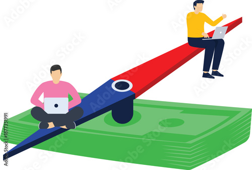 Businessman sitting on business compass

