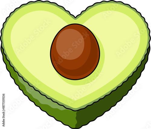 Love of avocado concept ill...