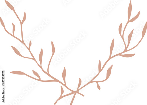 Minimal Hand Drawn Floral Initial Wedding Logo