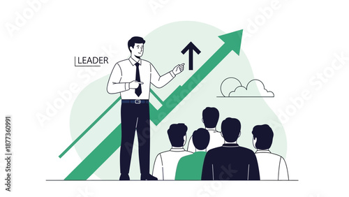 Business Leader Coaching Team Towards Growth and Success