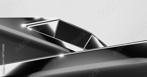 abstract metal background. 3d shapes wallpaper