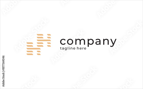 simple and modern HH logo design template elements