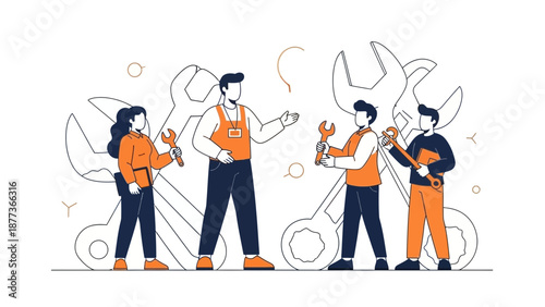 Teamwork and Repair: Diverse People Working Together with Wrenches