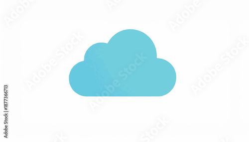 A simple and clean illustration of a bright blue cloud on a white background, representing weather or cloud computing concepts