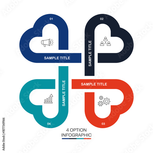 4 steps cycle diagram infographic chart for power point presentation visuals, posters, web, ui ux, modern simple. vector eps 