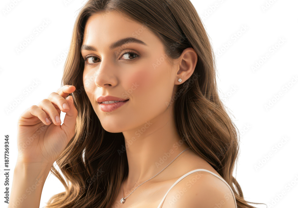 Fototapeta premium Young woman with diamond earring