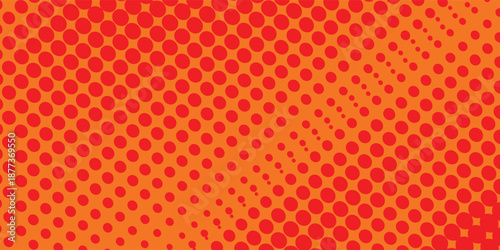 Dots halftone orange color pattern gradient texture with technology digital background. Dots pop art comics vector eps10
