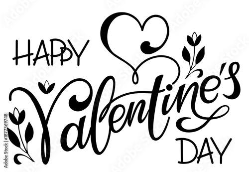 Happy Valentine's day, card, label, banner letter slogan Vector elements for Valentine's day design elements. Typography Love heart	
