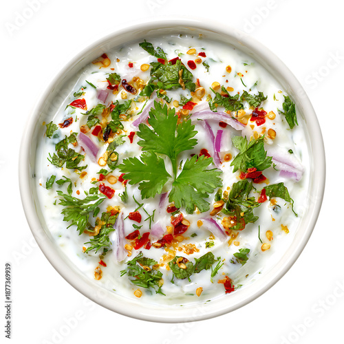 Delicious indian raita yogurt dip food presentation png