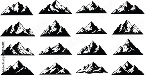 mountain silhouette on white background