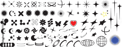 Minimalist Abstract Star, Heart, and Geometric Elements Set