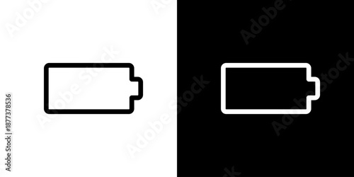 空のバッテリー・残量なしのシンプルアイコン（ベクター）