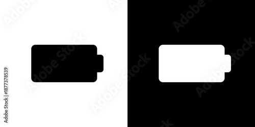 空のバッテリー・残量なしのシンプルアイコン（ベクター）