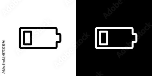 バッテリー・バッテリーローのシンプルアイコン（ベクター）